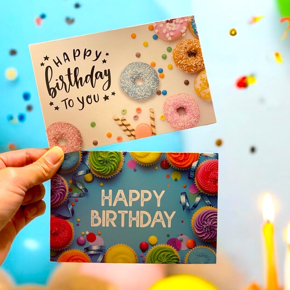 2 Pcs Birthday Greeting Cards with Envelopes Heartfelt Blessing Messages 🎉🎁🎊 - Picture 5 of 5